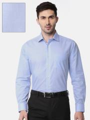 Van Heusen Men Blue Custom Slim Fit Solid Formal Shirt