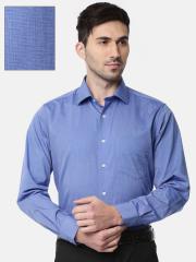 Van Heusen Men Blue Custom Slim Fit Solid Formal Shirt