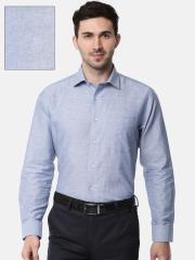 Van Heusen Men Blue Custom Slim Fit Solid Formal Shirt