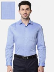 Van Heusen Men Blue Custom Regular Fit Solid Formal Shirt