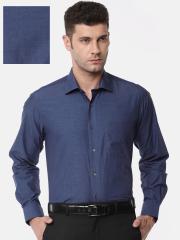 Van Heusen Men Blue Custom Regular Fit Solid Formal Shirt