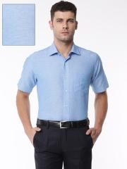 Van Heusen Men Blue Custom Regular Fit Solid Formal Shirt