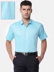 Van Heusen Men Blue Custom Regular Fit Solid Formal Shirt