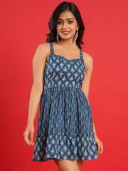 VASANT APPAREL Ethnic Motifs Print Fit & Flare Dress