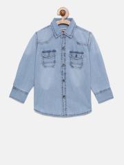 Gini and Jony Boys Blue Denim Casual Shirt