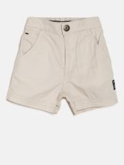 Gini and Jony Boys Beige Solid Chino Shorts