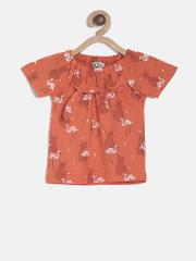 Palm Tree Girls Coral Printed Top