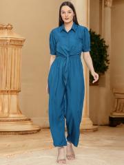 Vastrasky Global Shirt Collar Neck Jumpsuits