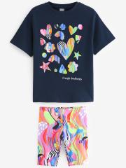 NEXT Girls Printed T-shirt with Shorts