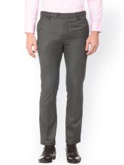 Arrow Men Grey Slim Fit Solid Regular Trousers