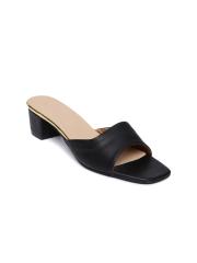 Inc 5 Women Black Solid Sandals