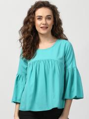 Harpa Women Blue Solid Top