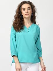 Harpa Women Blue Solid Top