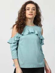 Harpa Women Blue Solid Top