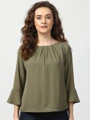 Harpa Women Green Solid Top