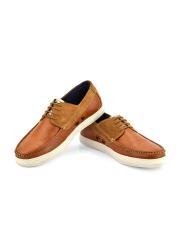 ID Men Tan Leather Sneakers