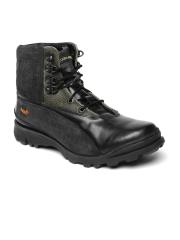 Woodland Men Black Leather Boots