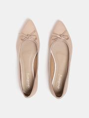 DressBerry Women Beige Solid Synthetic Ballerinas