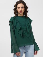 Harpa Women Green Solid Top