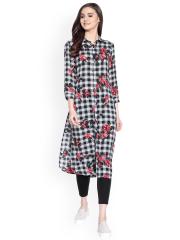 Gipsy Women Black & White Printed Tunic