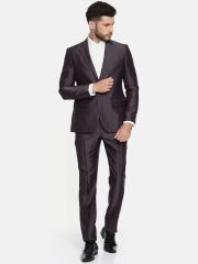 Parx Men Brown Solid Urban Fit Single-Breasted Formal Suit