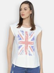 Pepe Jeans Women White Printed T-shirt