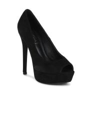 Truffle Collection Women Black Solid Peep Toes