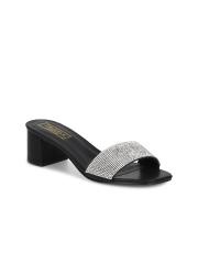 Truffle Collection Women Black Solid Sandals