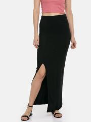 Vero Moda Women Black Solid Maxi Skirt