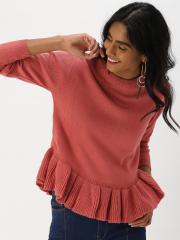 DressBerry Women Pink Solid Pullover