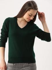 DressBerry Women Green Solid Pullover