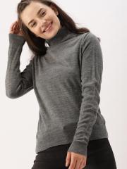 DressBerry Women Grey Solid Pullover