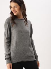 DressBerry Women Grey Solid Pullover