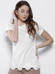 DOROTHY PERKINS Women White Solid Top