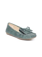 Catwalk Women Green Croc Textured Loafers