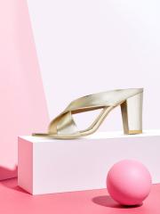 Anouk Women Gold-Toned Solid Heels