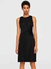 MANGO Women Black Sheath Dress