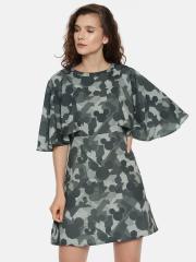 Vero Moda Women Grey Printed Sheath Dress