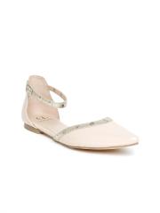 Carlton London Women Cream-Coloured Studded Ballerinas