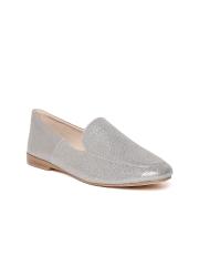 Carlton London Women Silver-Toned Shimmer Flat Shoes