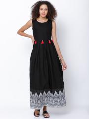 Vishudh Women Black Printed Maxi Dress