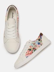 DressBerry Women White Printed Sneakers