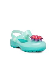 Crocs Isabella  Girls Turquoise Blue Embellished Clogs