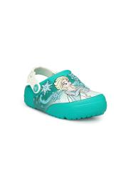 Crocs Funlab  Girls Turquoise Blue Printed Clogs