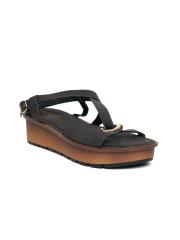 Wet Blue Women Black Solid Sandals