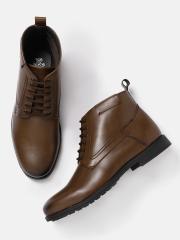 Roadster Men Tan Brown Solid Mid-Top Flat Boots