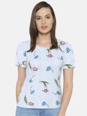 Vero Moda Women Blue Printed T-shirt