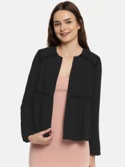 Vero Moda Women Black Solid Tailored Jacket