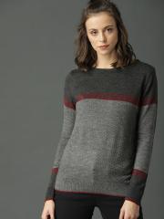 Roadster Women Grey Solid Pullover