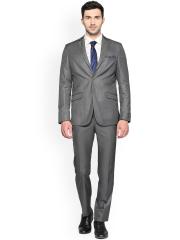 Van Heusen Men Grey Solid Formal Suit